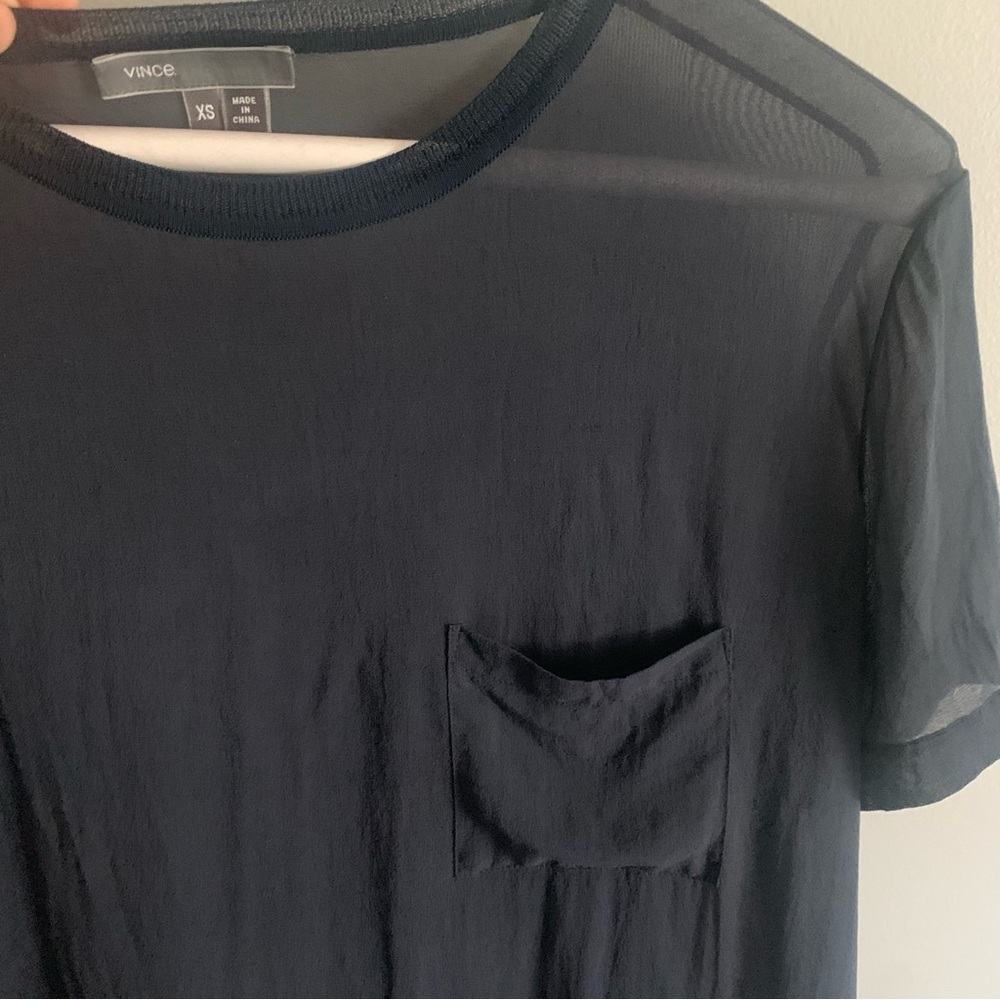 Vince dark navy silk tee - Picture 2 of 3